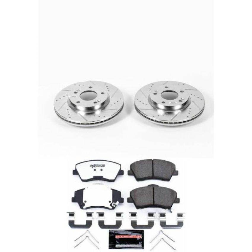 PowerStop K7370-36 Z36 Truck and SUV Carbon-Fiber Ceramic Brake Pad and Drilled & Slotted Rotor Kit