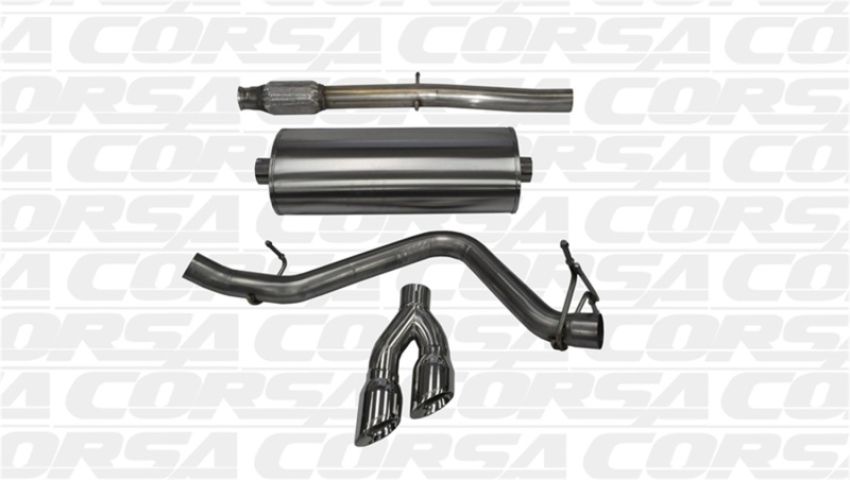 CORSA Performance 14874 Corsa 14-19 GMC Sierra/Chevy Silv 1500 Crew Cab/Std. Bed 5.3L V8 Polished  Single Side CBExhaust