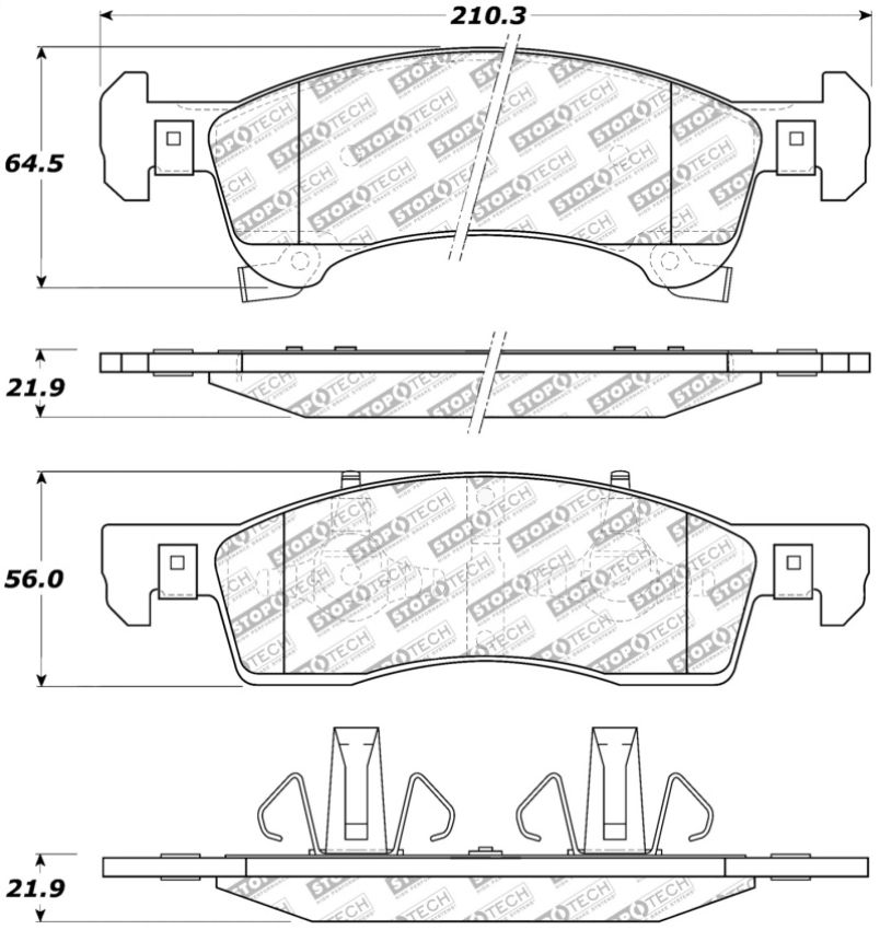 Stoptech 305.09340 Street Select Brake Pads - Rear
