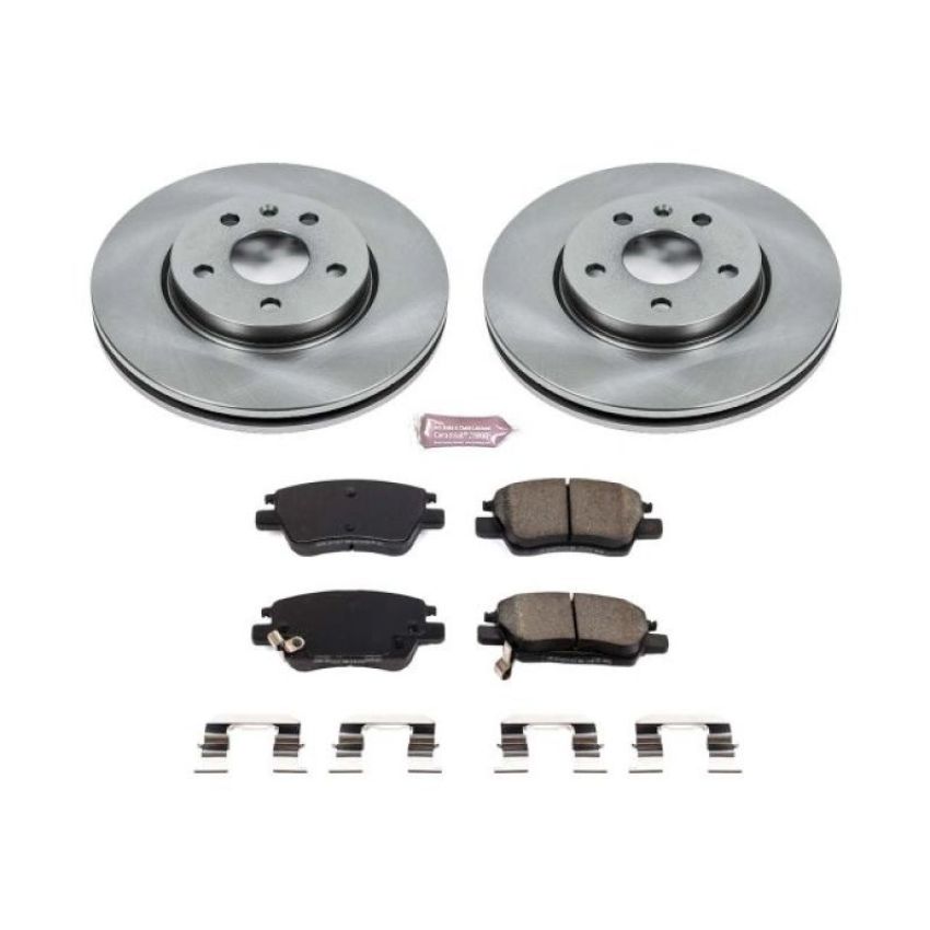 PowerStop KOE7399 OE Stock Replacement Low-Dust Ceramic Brake Pad and Rotor Kit