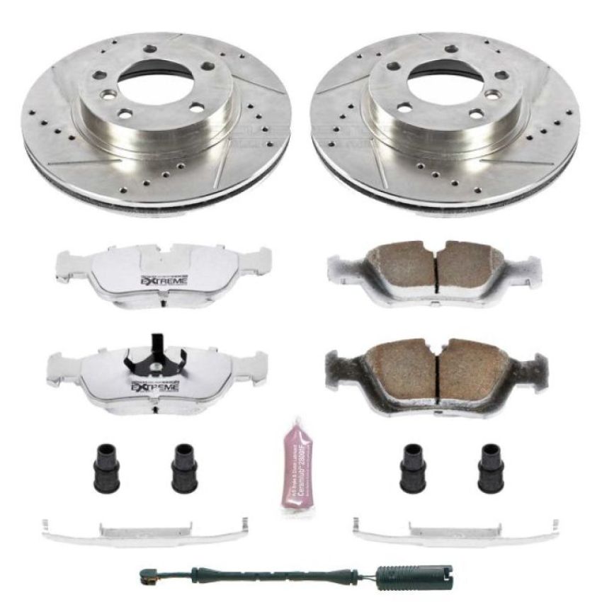 PowerStop K496-26 Z26 Street Performance Ceramic Brake Pad and Drilled & Slotted Rotor Kit