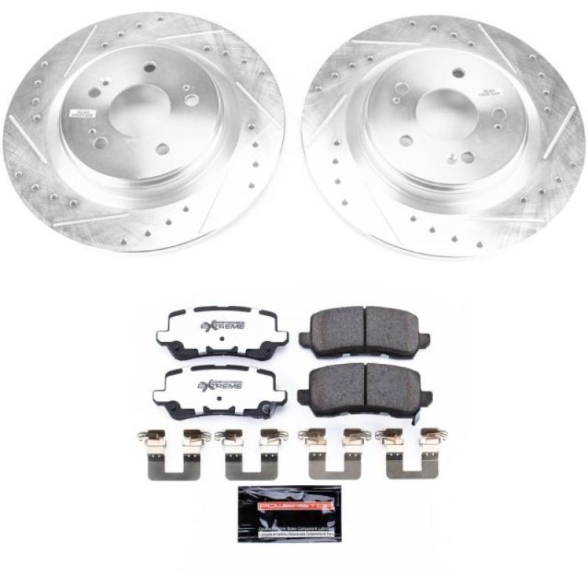 PowerStop K7903-26 Z26 Street Performance Ceramic Brake Pad and Drilled & Slotted Rotor Kit