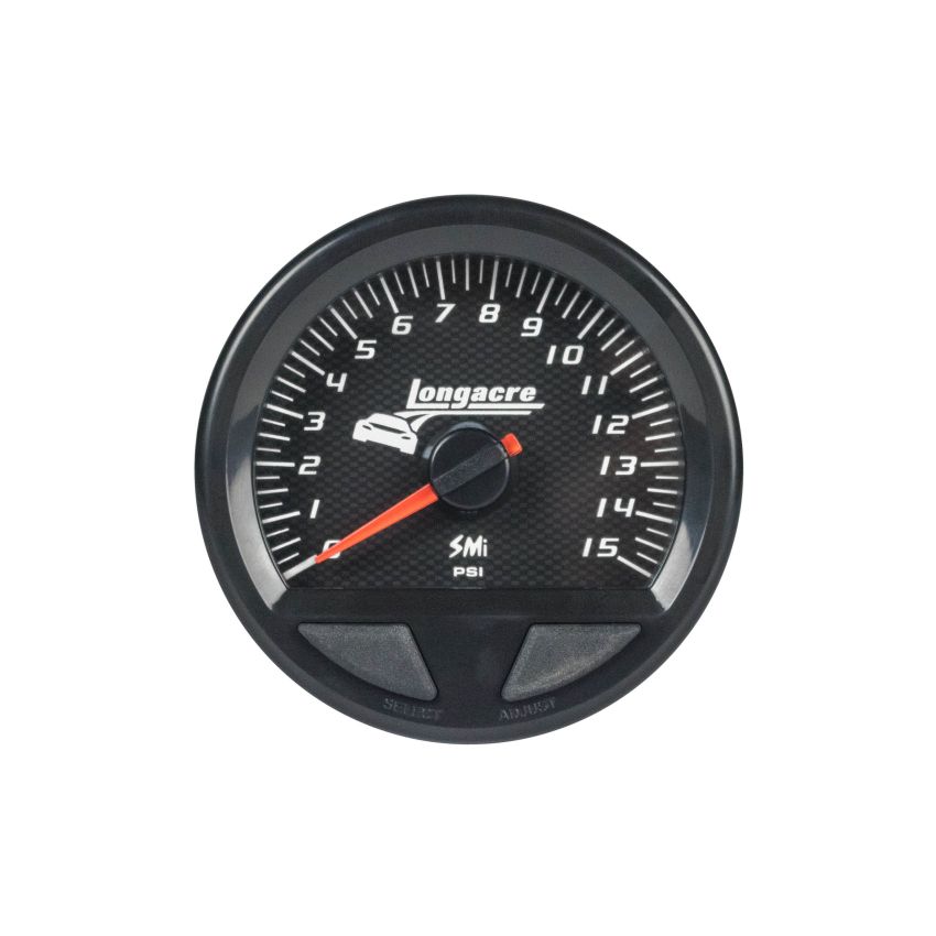 LONGACRE LON52-46742 Waterproof SMI Fuel Pressure Gauge 0-15psi