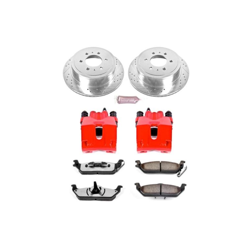 PowerStop KC1950-36 Z36 Truck and SUV Ceramic Brake Pad, Drilled & Slotted Rotor, and Caliper Kit