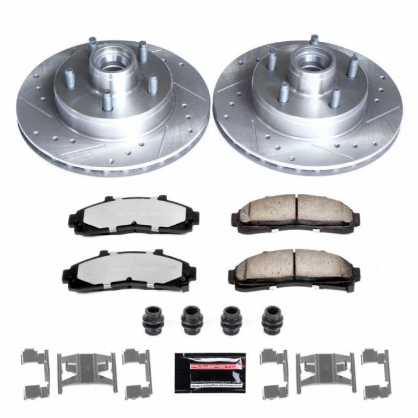 PowerStop K5079-36 Z36 Truck and SUV Carbon-Fiber Ceramic Brake Pad and Drilled & Slotted Rotor Kit