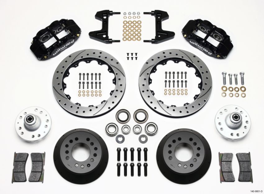 Wilwood 140-9801-D Narrow Superlite 6R Front Hub Kit 12.88in Drilled 74-80 Pinto/Mustang II Disc Spindle only