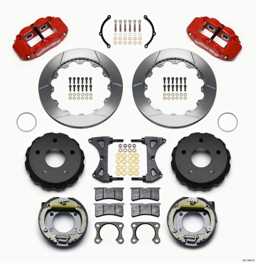 Wilwood 140-13665-R Narrow Superlite 4R Rear P-Brk Kit 12.88in Red Big Ford New 2.38in Off Bronco 5 x 5.50