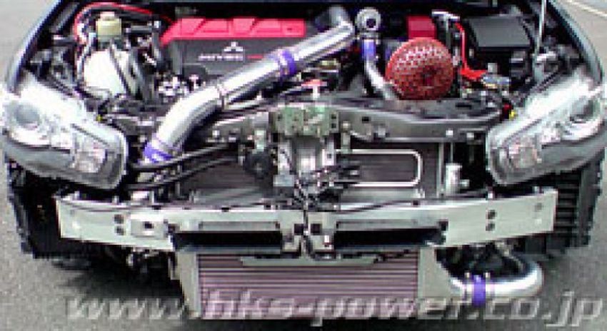 HKS 13001-AM006 Type-2 Front Mount Intercooler includes Full Piping Kit for 08-10 Mitsubishi Evolution X