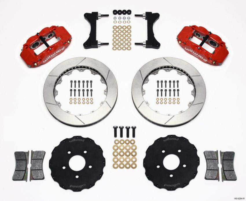 Wilwood 140-9284-R Narrow Superlite 6R Front Hat Kit 13.06in Red Mitsubishi EVO VIII