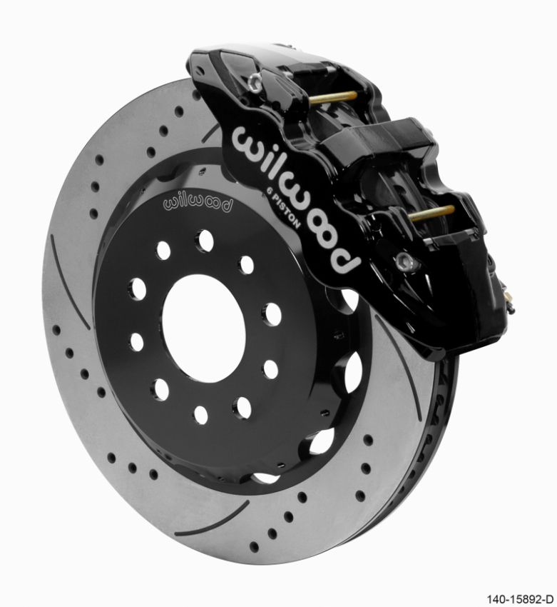 Wilwood 140-15892-D AERO6 Front Hat Kit 14.00 Black 2018-Up Jeep JL SRP w/Lines