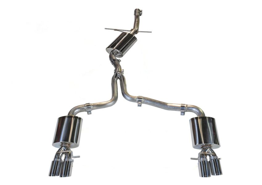 AWE Tuning 3015-42018 Audi B8 A4 Touring Edition Exhaust - Quad Tip Polished Silver Tips - Does Not Fit Cabrio