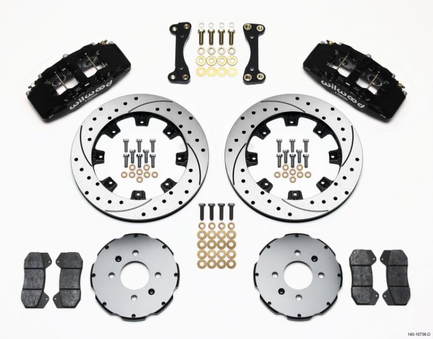 Wilwood 140-10736-D Dynapro 6 Front Hat Kit 12.19in Drilled 90-99 Civic w/240 mm Disc