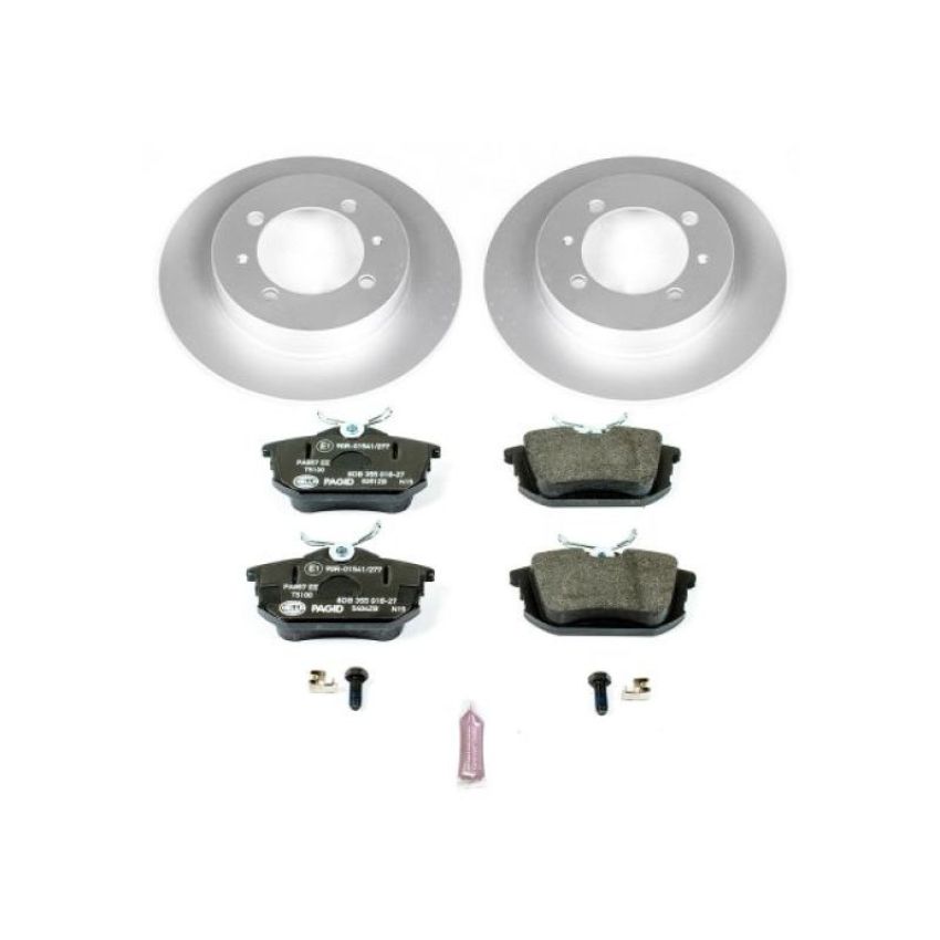 PowerStop ESK913 Genuine Geomet Coated Rotors, ECE-R90 Brake Pads + Hardware Kit