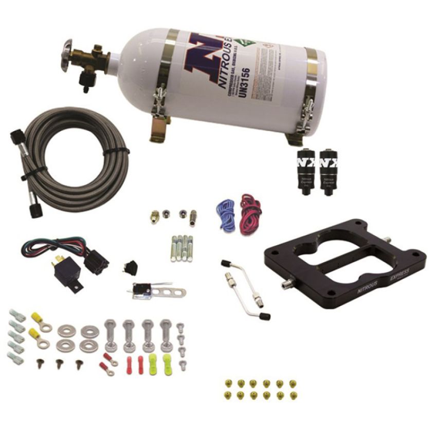 Nitrous Express 40080-10 Q-JET/HOLLEY SPREAD BORE HITMAN (100-150-200HP) WITH 10LB BOTTLE