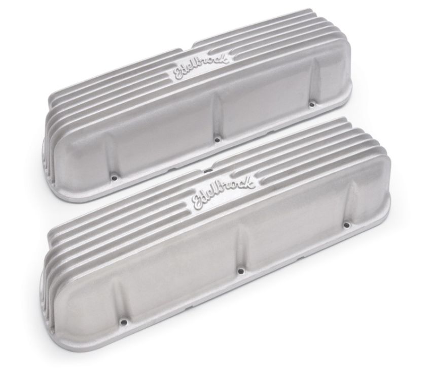 EDELBROCK EDE41609 Valve Cover Kit Classic Finned SBF 62-95
