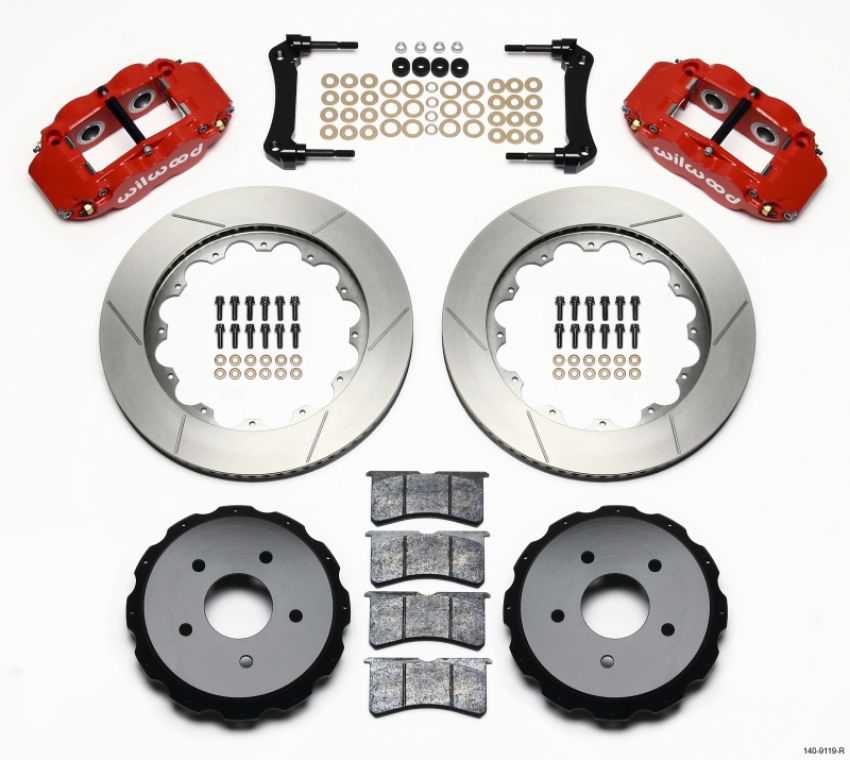 Wilwood 140-9119-R Narrow Superlite 4R Rear Kit 14.00in Red 97-04 Corvette C5/Z06 05-13 C6