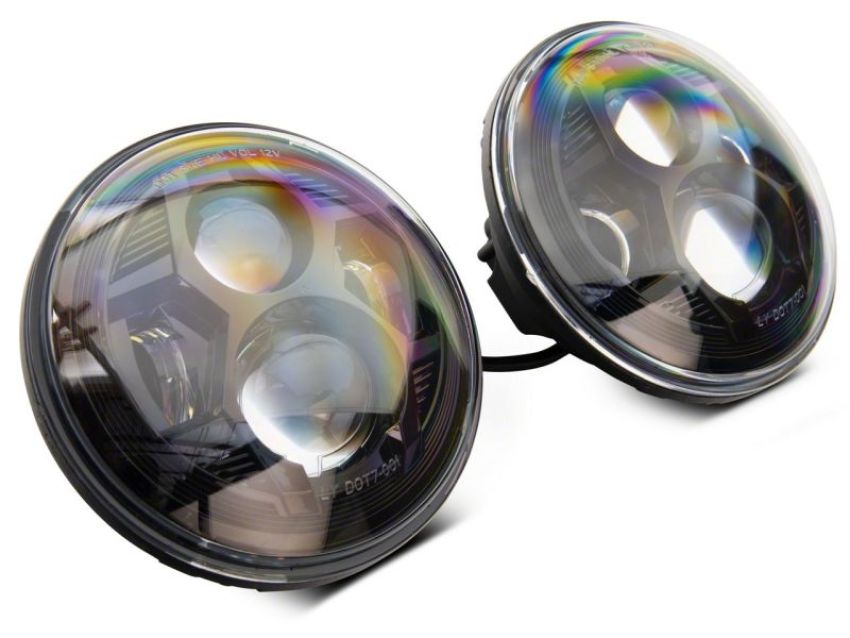 Raxiom J154695 07-18 Jeep Wrangler JK 7-In LED Headlights- Blk Housing (Clear Lens)