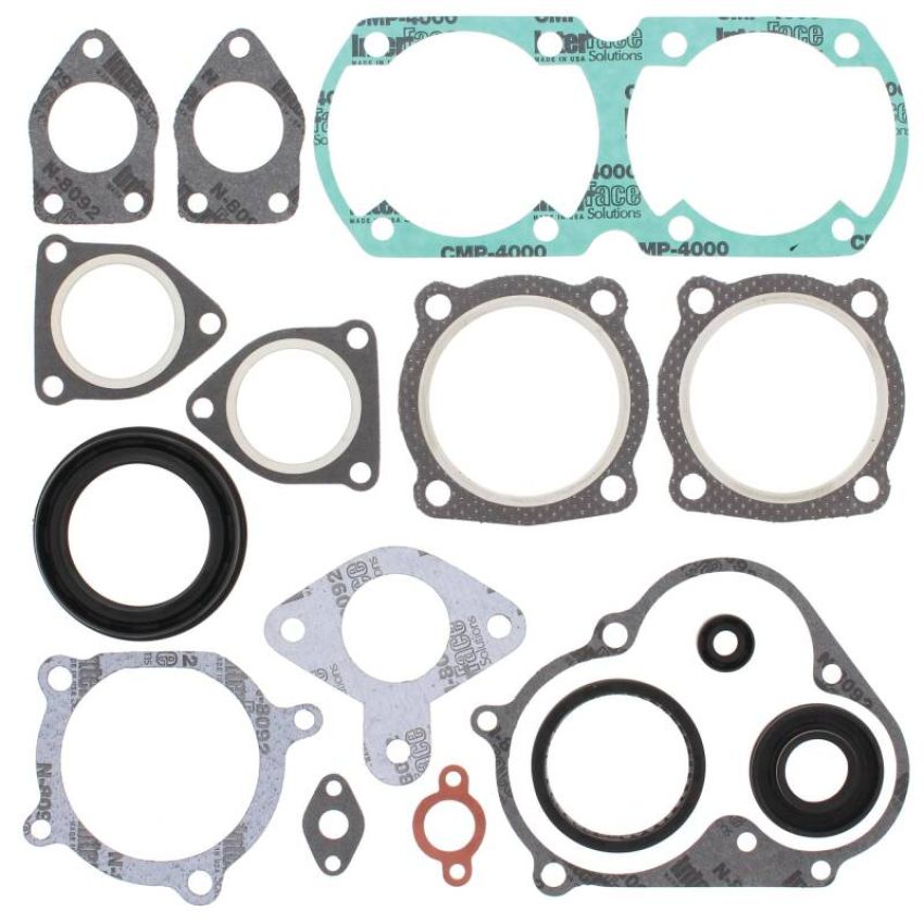 Vertex Pistons 711142B Vertex Gaskets 1990 Yamaha Enticer ET340TR Complete Gasket Kit w/ Oil Seals