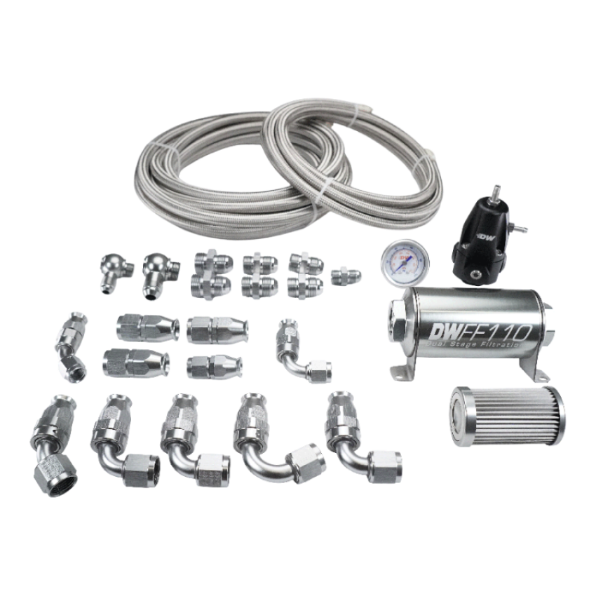 DeatschWerks 6-625 X2 Series Pump Hanger -8AN Feed w/ -6AN Return PTFE Plumbing Kit for 92-00 Honda Civic