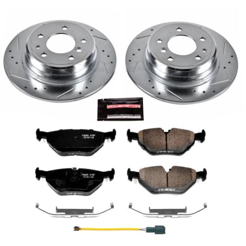 PowerStop K7336 Z23 Daily Driver Carbon-Fiber Ceramic Brake Pad and Drilled & Slotted Rotor Kit
