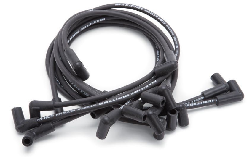 EDELBROCK EDE22702 Max Fire Plug Wire Set SBC w/HEI 90 Deg Black