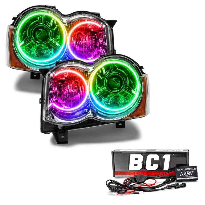 Oracle Lighting 7139-335 ORACLE 2008-2010 Jeep Grand Cherokee Pre-Assembled LED Halo Headlights - (HID)