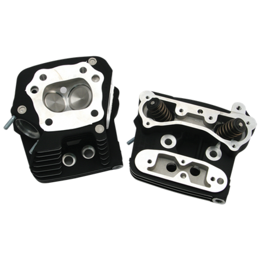 S&S Cycle 106-6064 84-99 Performance Replacement Low Compression 76cc Cylinder Heads - Wrinkle Black