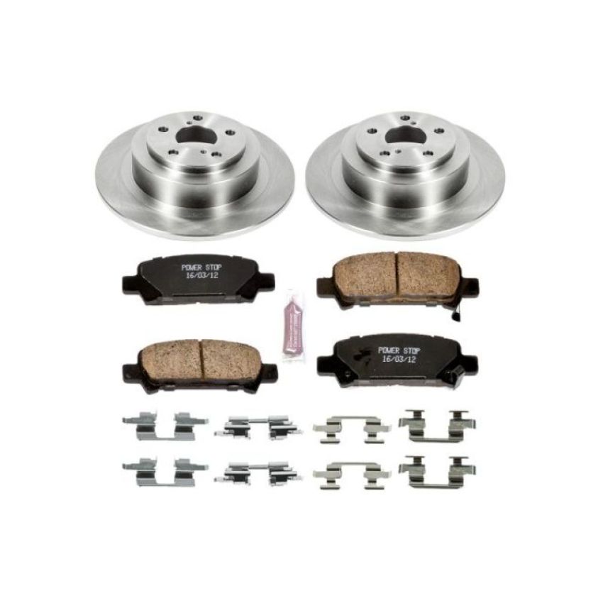 PowerStop KOE3124 OE Stock Replacement Low-Dust Ceramic Brake Pad and Rotor Kit