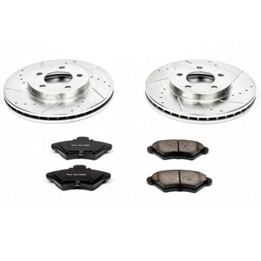 PowerStop K1325 Z23 Daily Driver Carbon-Fiber Ceramic Brake Pad and Drilled & Slotted Rotor Kit