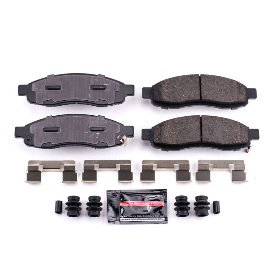 PowerStop Z23-1015 PowerStop - Z23 Daily Driver Carbon-Fiber Ceramic Brake Pads with Hardware Kit
