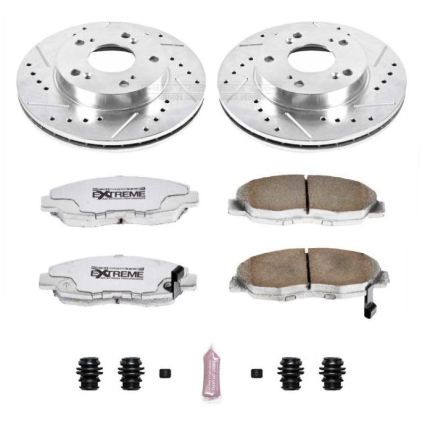 PowerStop K2384-26 Z26 Street Performance Ceramic Brake Pad and Drilled & Slotted Rotor Kit