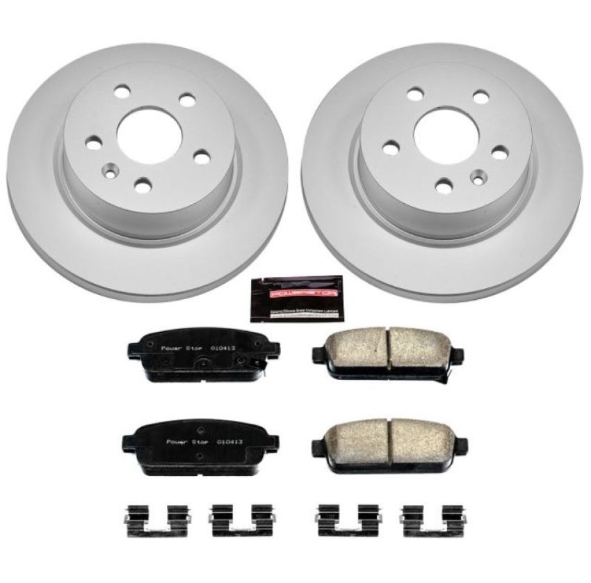 PowerStop CRK5544 Genuine Geomet Coated Rotor and Low-Dust Ceramic Brake Pad Kit