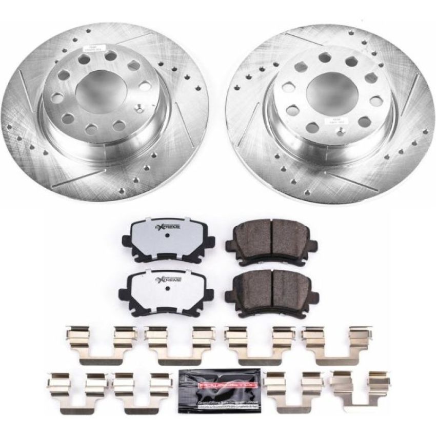 PowerStop K5666-26 Z26 Street Performance Ceramic Brake Pad and Drilled & Slotted Rotor Kit