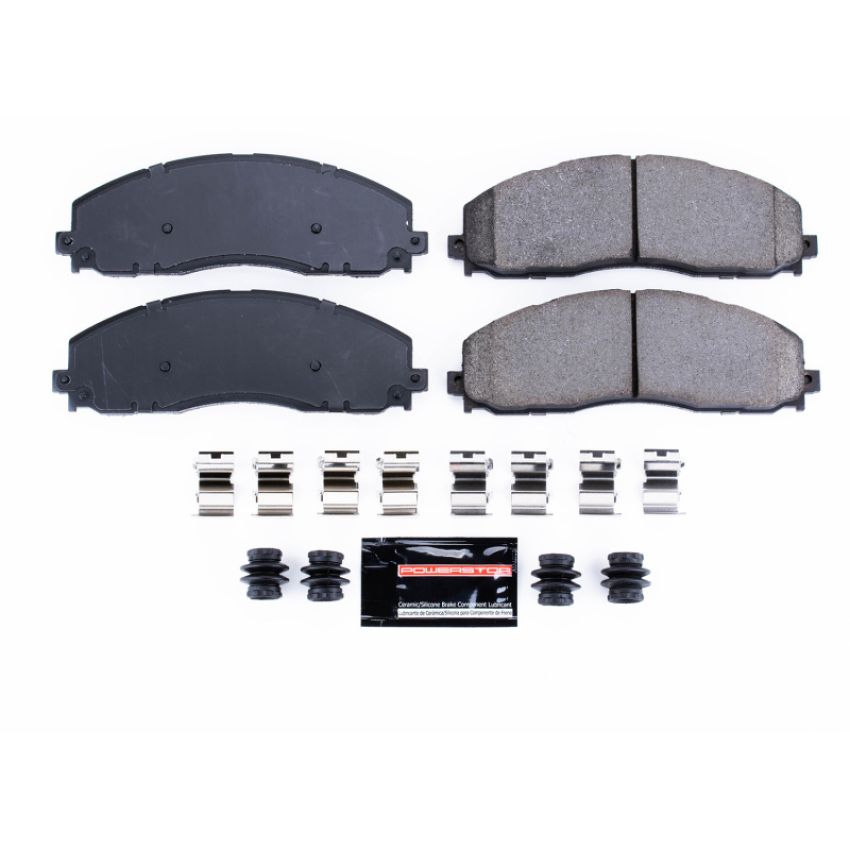 PowerStop Z23-1680 PowerStop - Z23 Daily Driver Carbon-Fiber Ceramic Brake Pads with Hardware Kit