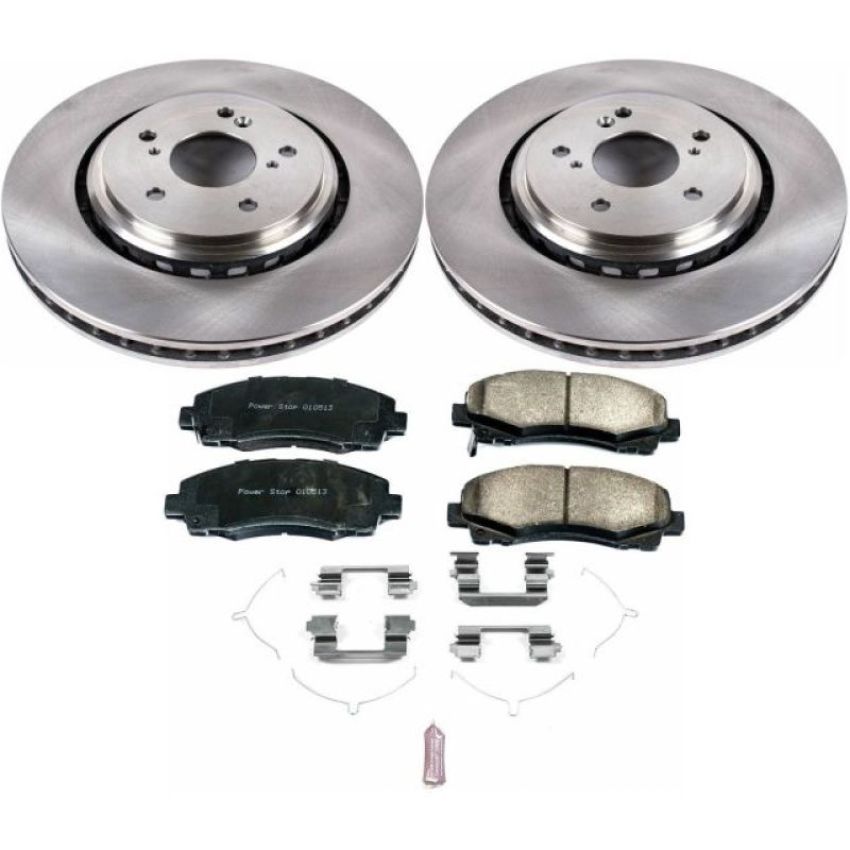 PowerStop KOE7214 OE Stock Replacement Low-Dust Ceramic Brake Pad and Rotor Kit
