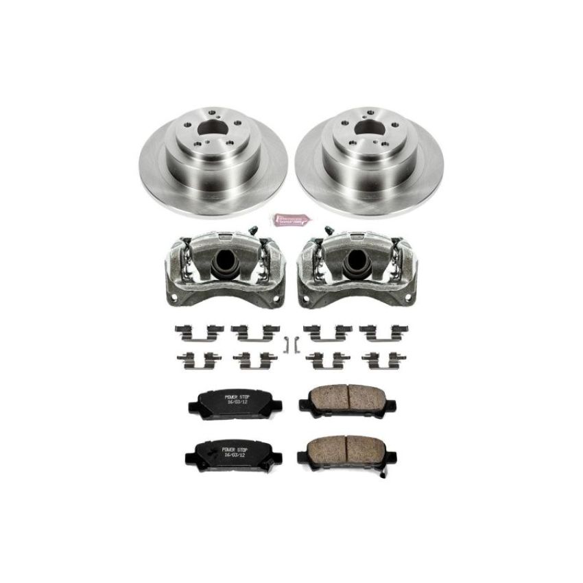 PowerStop KCOE3124 OE Stock Replacement Low-Dust Ceramic Brake Pad, Rotor and Caliper Kit