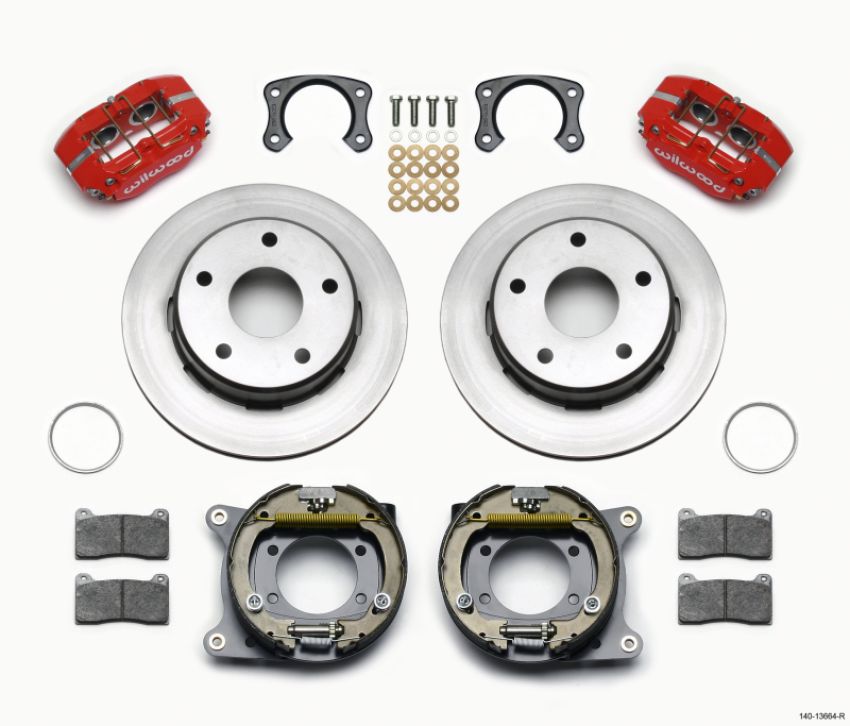 Wilwood 140-13664-R Dynapro Lug Mount P/S Park Brake Kit Red Big Ford New 2.38in Off Bronco 5 x 5.50