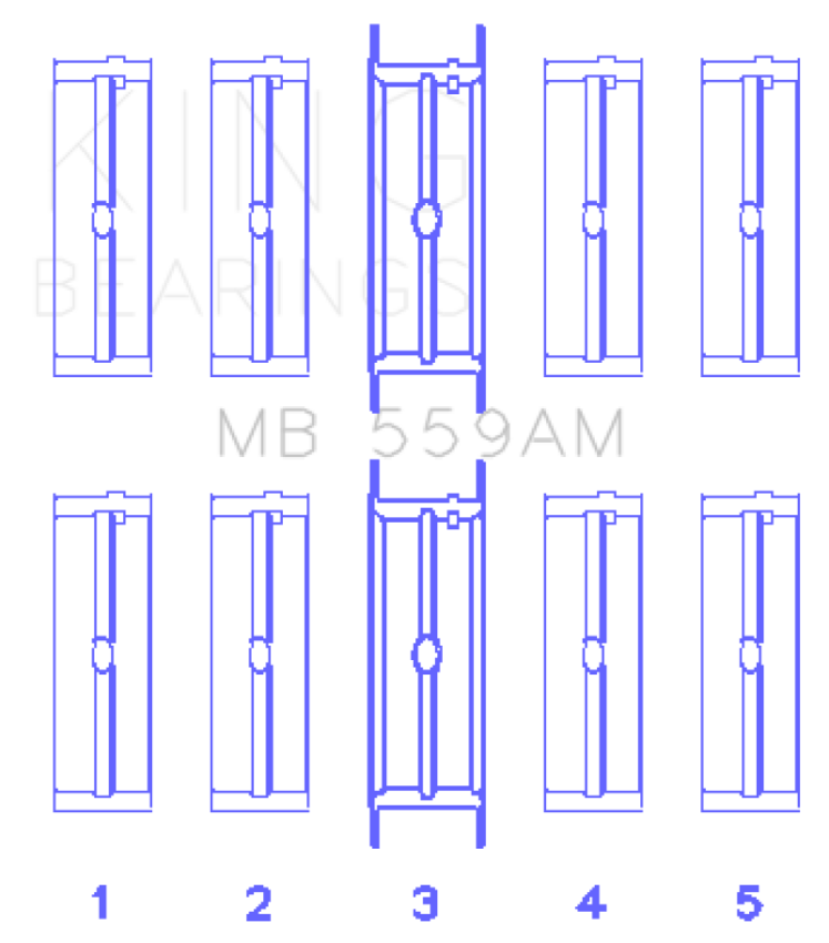 King Ford 330/352/360/390/410/428 Engine (Size 050) Main Bearing Set