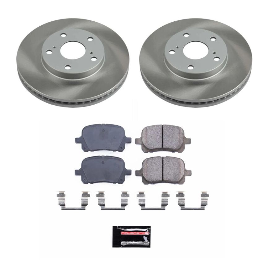 PowerStop SC1058 Semi-Coated Rotor and Low-Dust Ceramic Brake Pad Kit