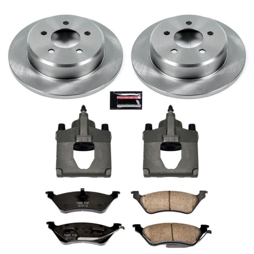 PowerStop KCOE5248 OE Stock Replacement Low-Dust Ceramic Brake Pad, Rotor and Caliper Kit