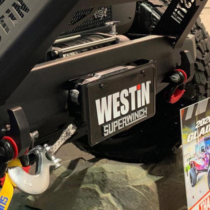 Westin 46-20065 Winch Mount License Plate Re-locator - Black