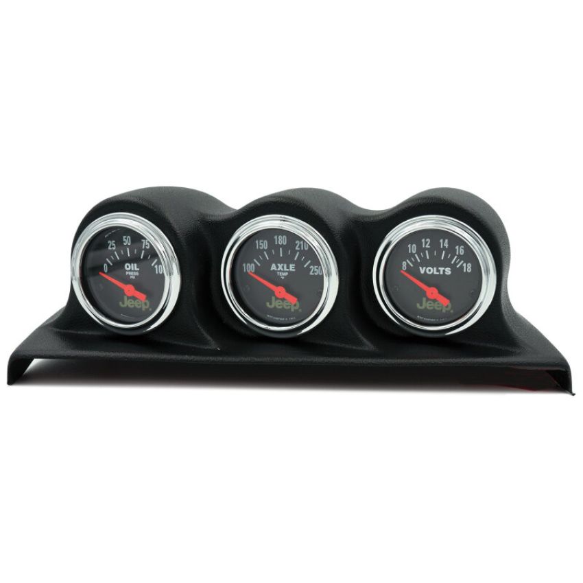 AutoMeter 8200 GAUGE KIT, 3 PC, WRANGLER (JK) 07-10, OIL PSI/AXLE TEMP/VOLT