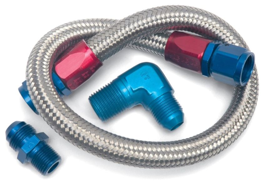 EDELBROCK EDE8122 22in Braided Fuel Line Kit