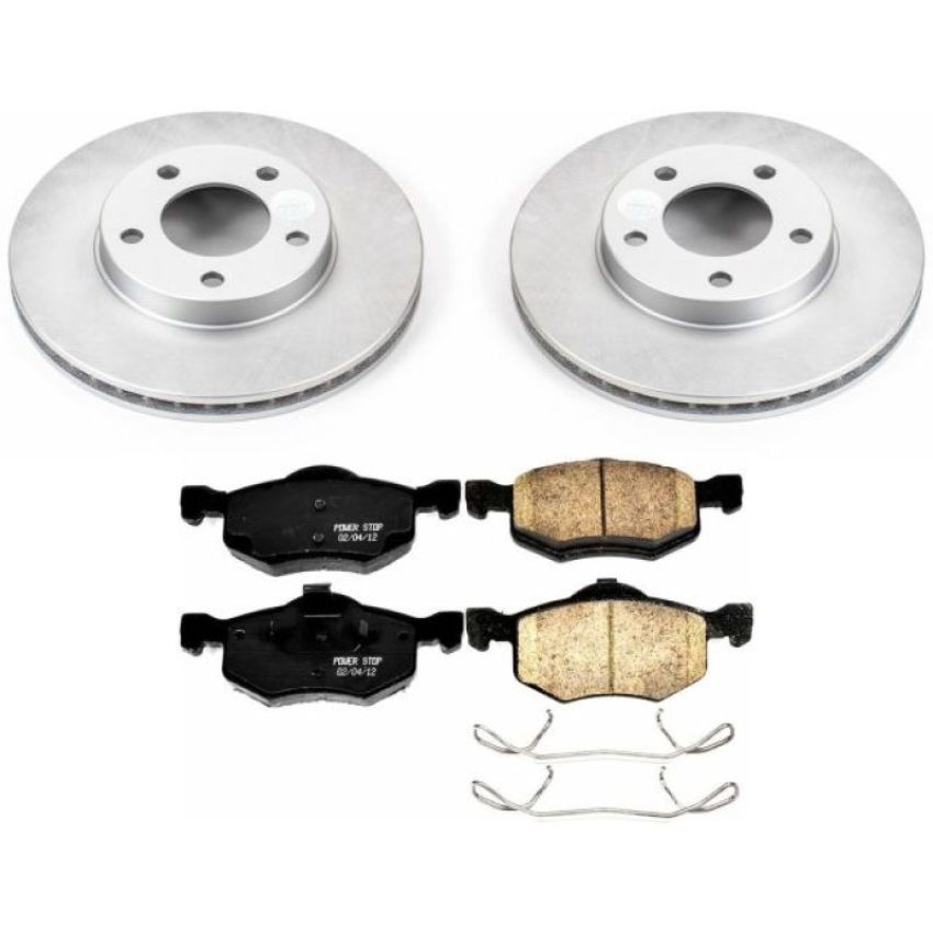 PowerStop CRK1930 Genuine Geomet Coated Rotor and Low-Dust Ceramic Brake Pad Kit