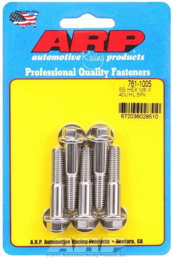 ARP ARP761-1005 8mm x 1.25 x 40mm 6pt S/S Bolt Kit 5pk