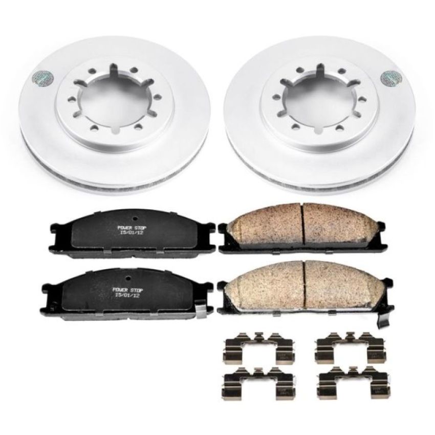 PowerStop CRK2278 Genuine Geomet Coated Rotor and Low-Dust Ceramic Brake Pad Kit