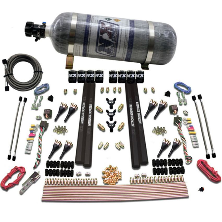 Nitrous Express 90009-12 SX2 DUAL STAGE 8 SOLENOID /GASOLINE 200-1200HP WITH COMPOSITE BOTTLE