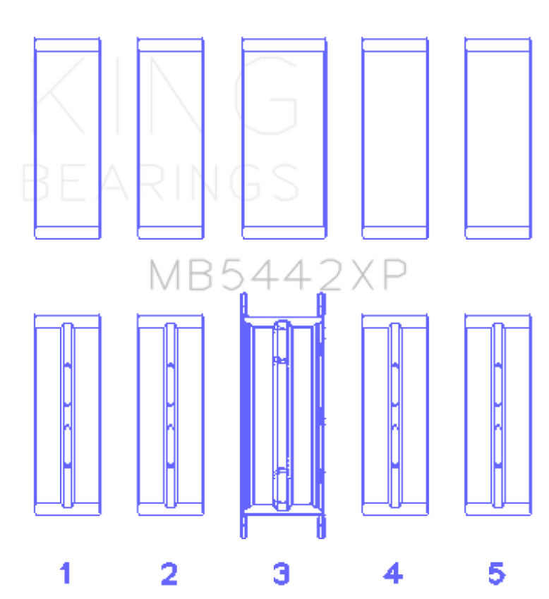 King Ford 2.0 2.3L EcoBoost Crankshaft Main Bearing Set (Set of 5)