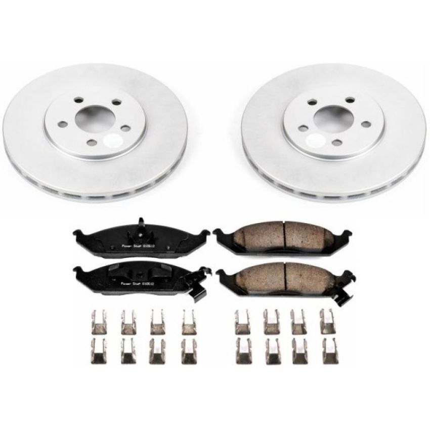 PowerStop CRK1679 Genuine Geomet Coated Rotor and Low-Dust Ceramic Brake Pad Kit