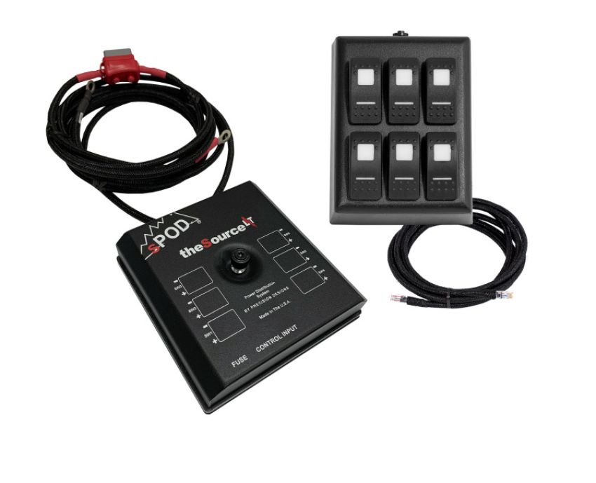 SPOD SL-RAM-36-R SourceLT on RAM Mount w/ Red LED Switch Panel (36 In Battery Cables)